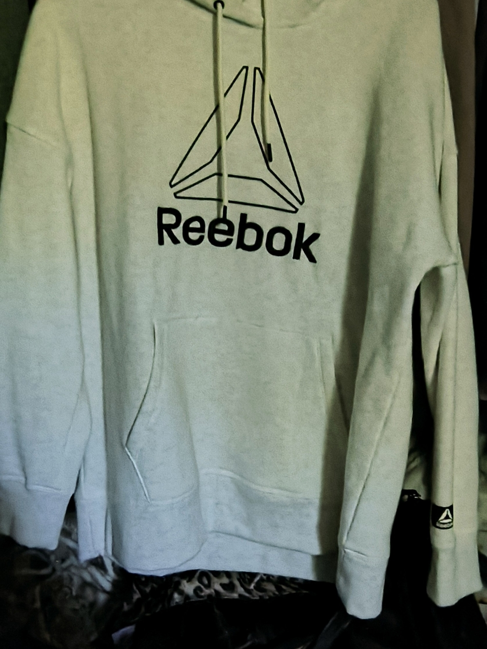 Reebok Light Green Hoodie with Black Logo